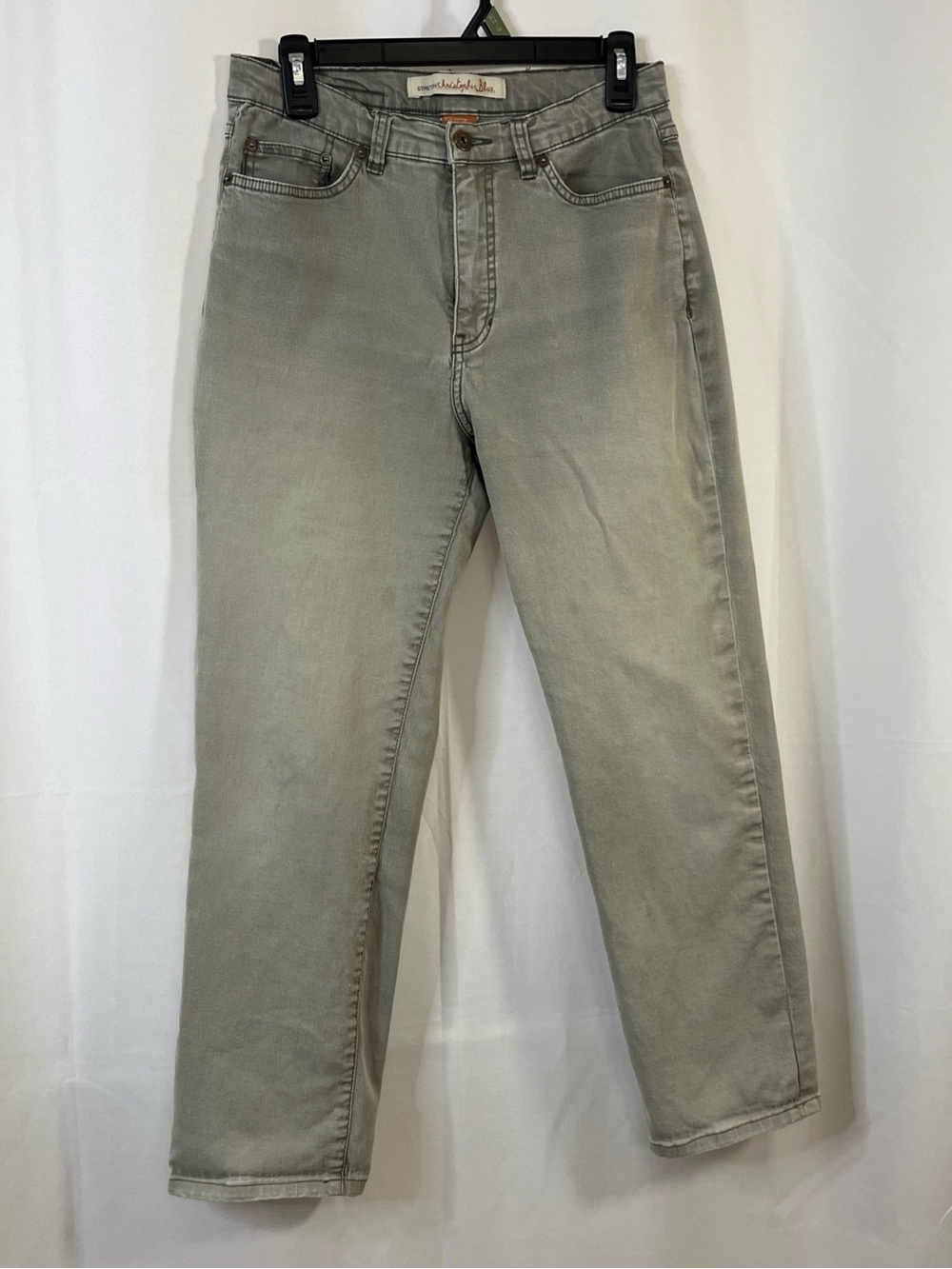 Christopher Blue Womens Stretch Mid Rise Straight Leg Wash Gray Jean Denim s12